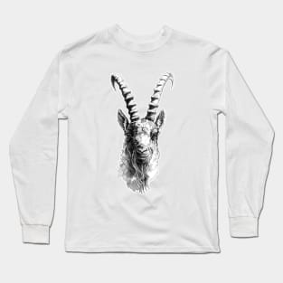 Capra Ibex head Long Sleeve T-Shirt